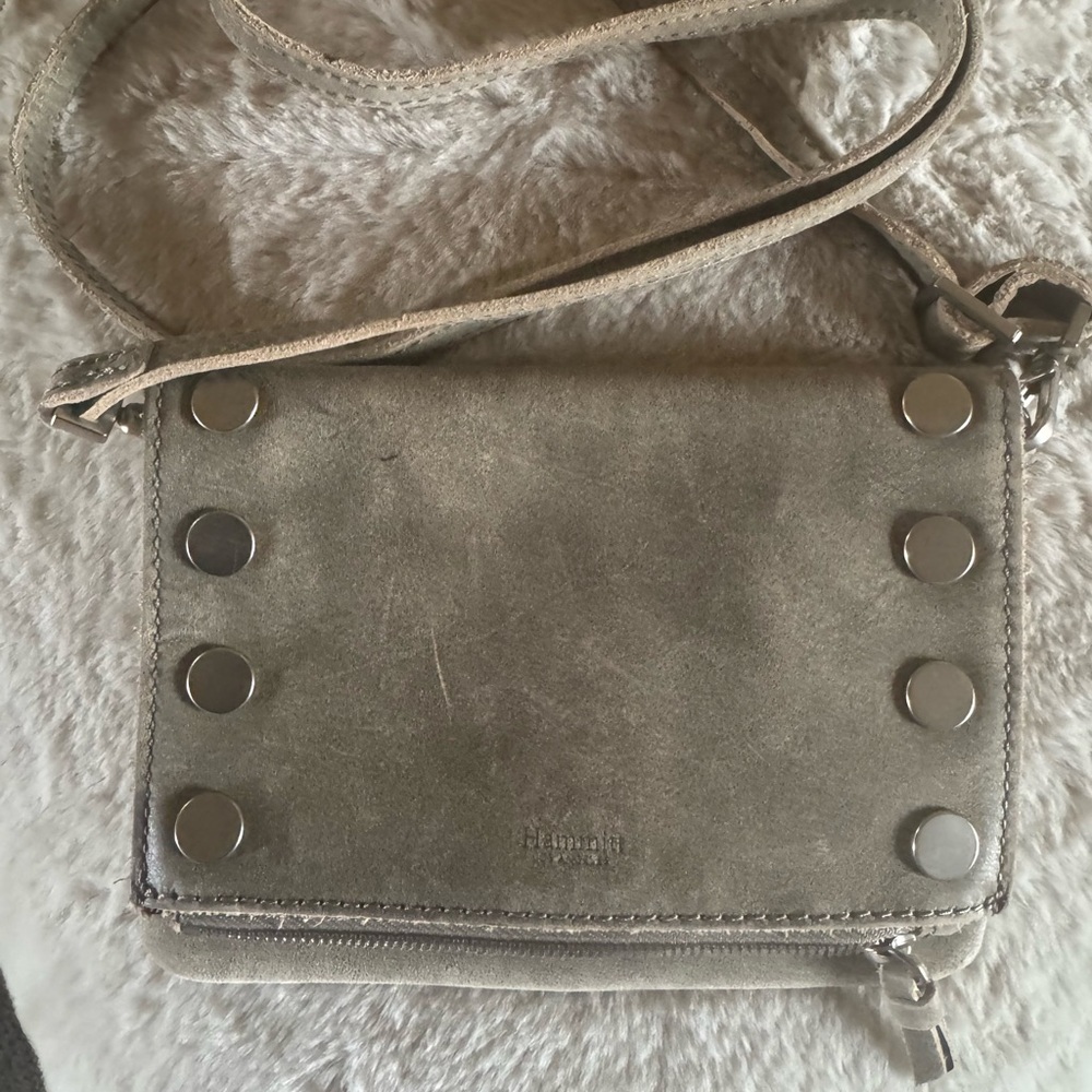 Hammitt Gray Crossbody Bag with Silver Accents